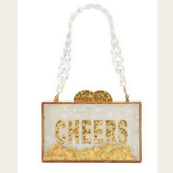 Bari Lynn Girl's Cheers Acrylic Box Clucth Bag - Picture 2 of 7